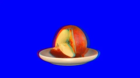Stereoscopic 3D of rotating seemless looping apple (Combo) 1 Video stock 10792409