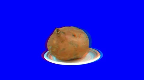 Stereoscopic 3D of rotating seemless looping batatas vegetable (Combo) 1 Stock Footage 10795914