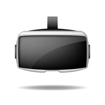 Stereoscopic 3d vr headset Front view. Vector virtual digital cyberspace Stock Illustration