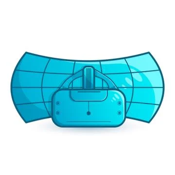 Stereoscopic VR illustration. Vector virtual digital cyberspace technology. I Stock Illustration