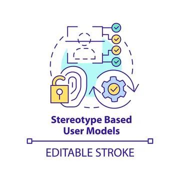 Stereotype based user models concept icon Illustrazione stock