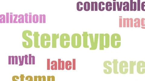 Stereotype Tag Cloud Animated On White Background Stock Footage 107208172
