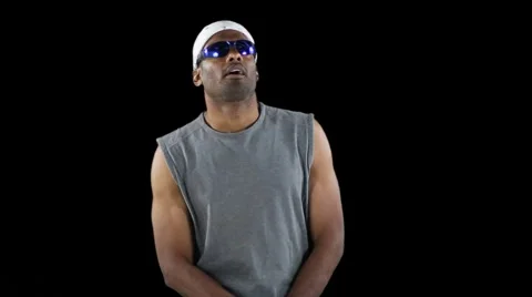 Stereotypical black gangster ser 2 - just standing around and looking inconspic Stock Footage