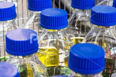 Sterile bottles for medical liquids Stock Photos