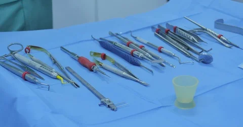 Sterile dental instruments Stock Footage 70172381
