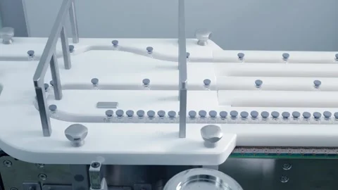 Sterile Drug Manufacturing Process 4K Enterprise Stock Footage 341237158