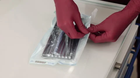 Sterile instruments, Dentist hygiene, Sterilization process 動画素材 246503270