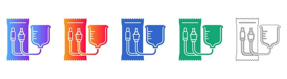 Sterile IV Drip Kit Vector Icon Collection Stock Illustration