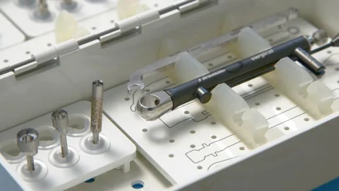 Sterile prepared dental extraction tools. Stainless steel tools for surgery Video stock 300578041