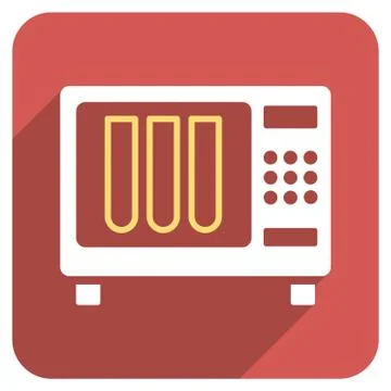 Sterilizer Flat Rounded Square Icon with Long Shadow Stock Illustration