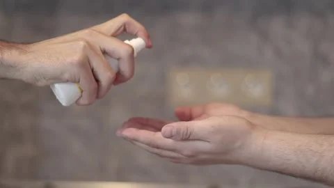 Sterilizing Hands Stock Footage 233858861