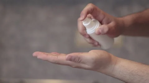 Sterilizing Hands Stock Footage 233858862