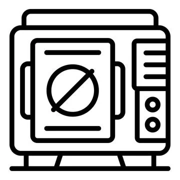 Sterilizing machine showing blocked status with stop sign icon Stock Illustration