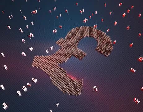 Sterling in binary code, online financial technology Illustrazione stock