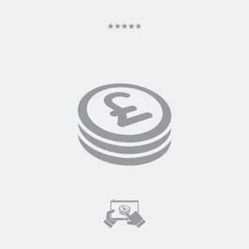 Sterling coin flat icon Stock Illustration
