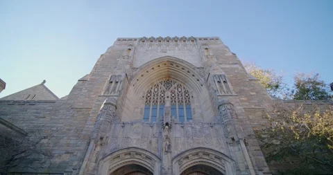 Sterling Memorial Library -Old Yale Campus . New-Haven Stock Footage 160225870
