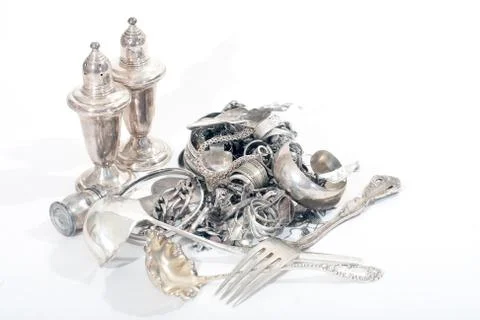Sterling silver scrap Stock Photos