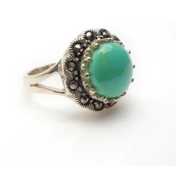 Sterling silver turquoise ring Foto stock