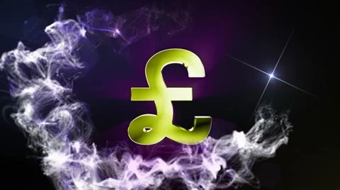 STERLING Symbol in Particle (Double Version) Blue - HD1080 Stock Footage 11131064