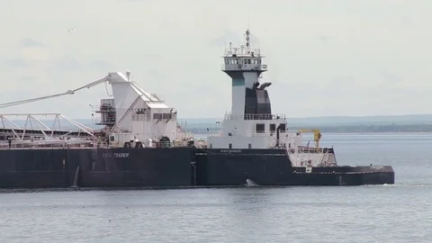 Stern of an Ore Boat Stock Footage 79667058