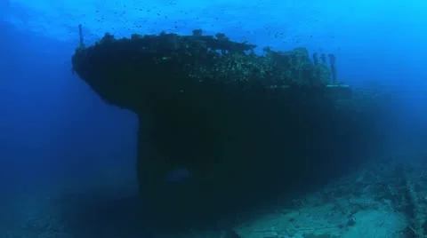 Stern section of the ship wreck Stock Footage 22637637
