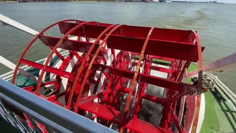 Sternwheeler Moving in Water Stock Footage 163243912