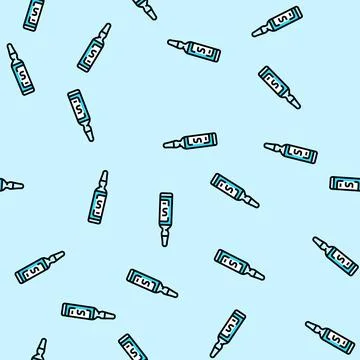 Steroid ampoule label vector seamless pattern Illustrazione stock