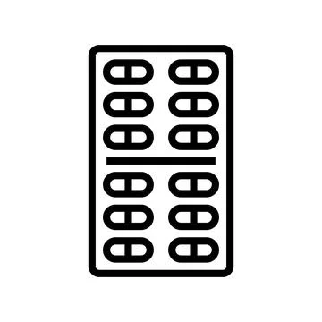 Steroid capsule blister pack line icon vector illustration Illustrazione stock