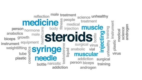 Steroids animated word cloud, text design animation. Stock Footage 78136839