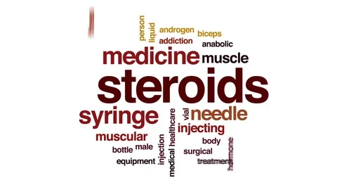Steroids animated word cloud, text design animation. Stock Footage 78702962