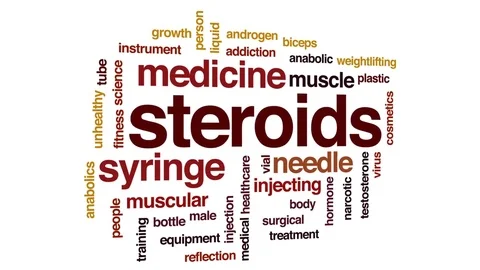 Steroids animated word cloud, text design animation. Stock Footage 79037633