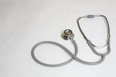 Stethoscop on the table. Headline medical background. Stock Photos