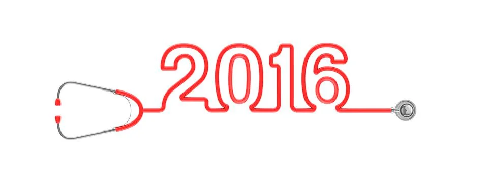 Stethoscope 2016 white Ilustração Stock