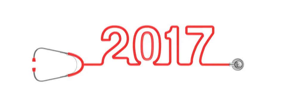 Stethoscope 2017 white Illustrazione stock