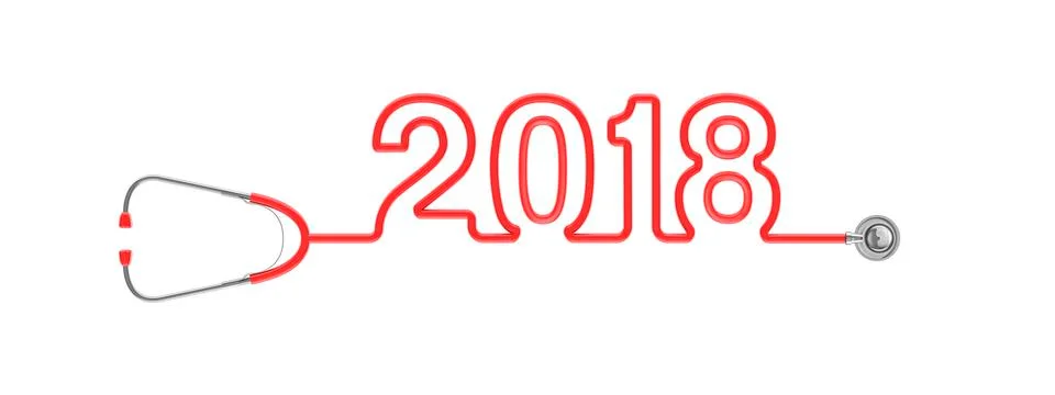 Stethoscope 2018 white 스톡 일러스트