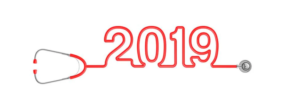 Stethoscope 2019 white Ilustração Stock