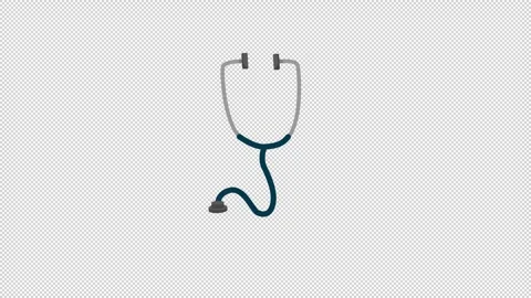 Stethoscope 2D Animation On Alpha Channel Stock Footage 281559738