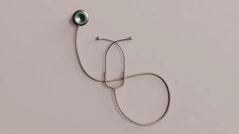 Stethoscope 3d on soft background Illustrazione stock