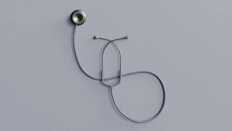 Stethoscope 3d on soft background Illustrazione stock