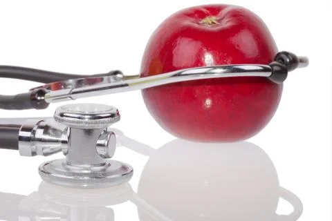 Stethoscope and apple Stock Photos