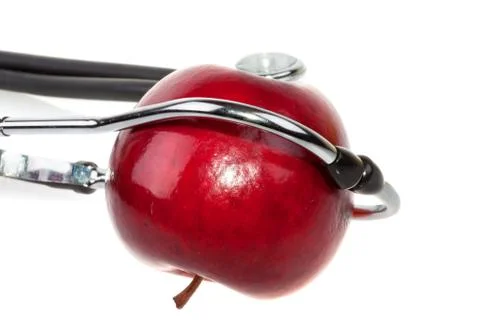 Stethoscope and apple Stock Photos