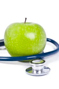 Stethoscope and apple Foto stock