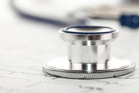 Stethoscope and ecg Stock Photos