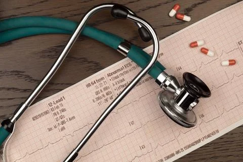 Stethoscope and ECG Trace Stock Photos