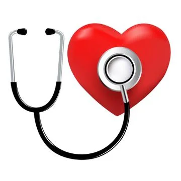 Stethoscope and heart Stock Illustration