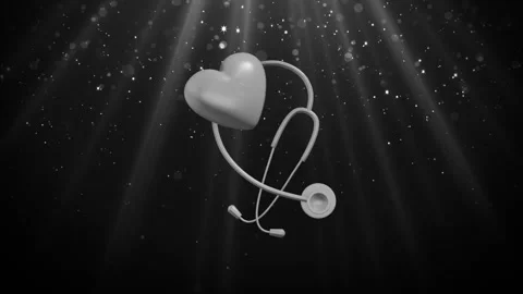 Stethoscope and heart Loop Stock Footage 308225615