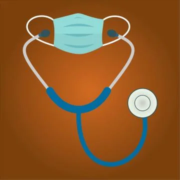 Stethoscope and mask Stock Illustration