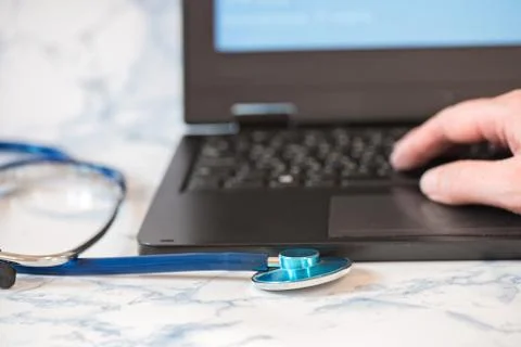 Stethoscope and notebook 스톡 사진
