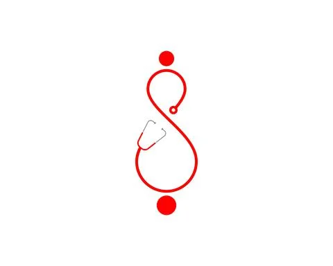 Stethoscope and people with infinity shape Stock Illustration