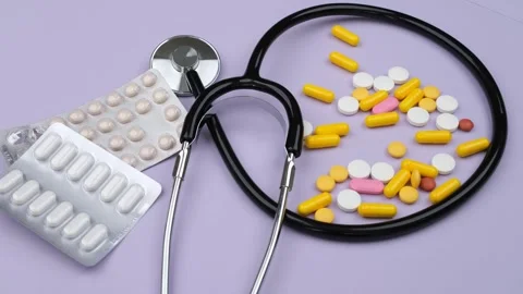 Stethoscope and pills Stock-Footage 260244012